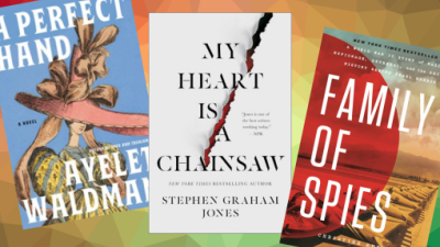 collage of covers of the three books recommended in staff picks